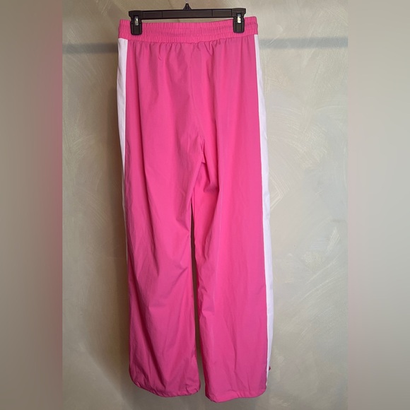 OTOS Activewear Womens Barbie Pink stripe Nylon W/Drawstring Ankle pants|Size:L - Picture 5 of 15